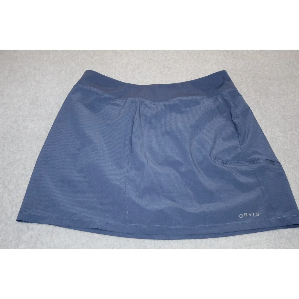 Orvis Lined Skort Skirt Shorts Women Large Blue Active Outdoor Hiking Athletic